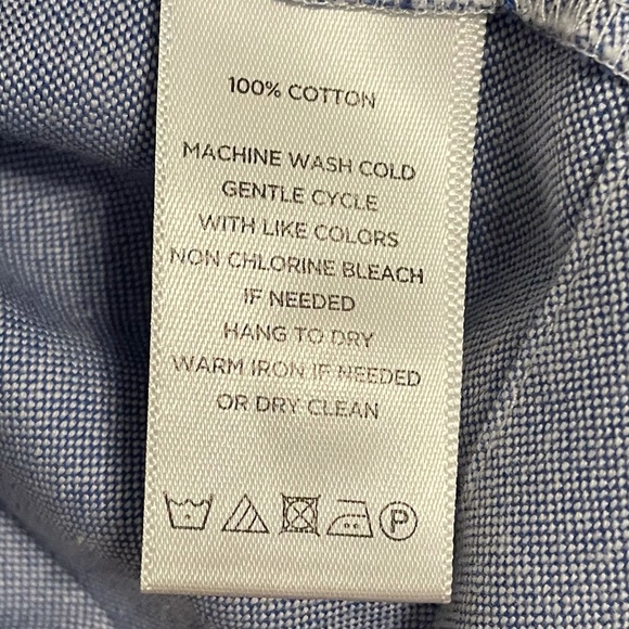 Lilla P Scoop Neck Button Front Cotton Chambray Blouse‎ NWOT Size S - Picture 5 of 5